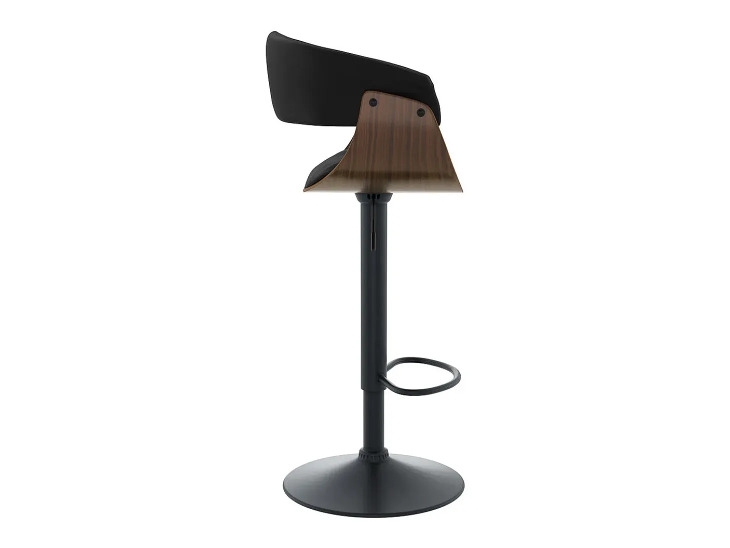 Silla de bar ajustable 59/81 cm en cuero artificial negro - Basile