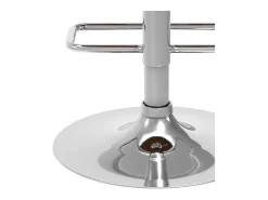 Silla de bar regulable en madera oscura y PU blanco 56/77 cm - Georges