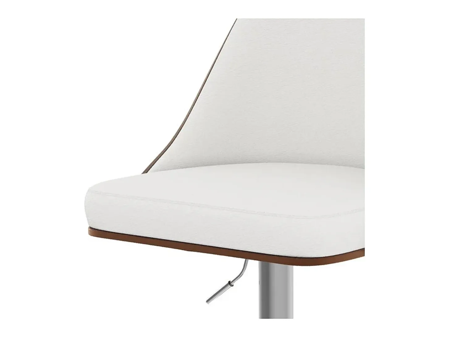 Silla de bar regulable en madera oscura y PU blanco 56/77 cm - Georges