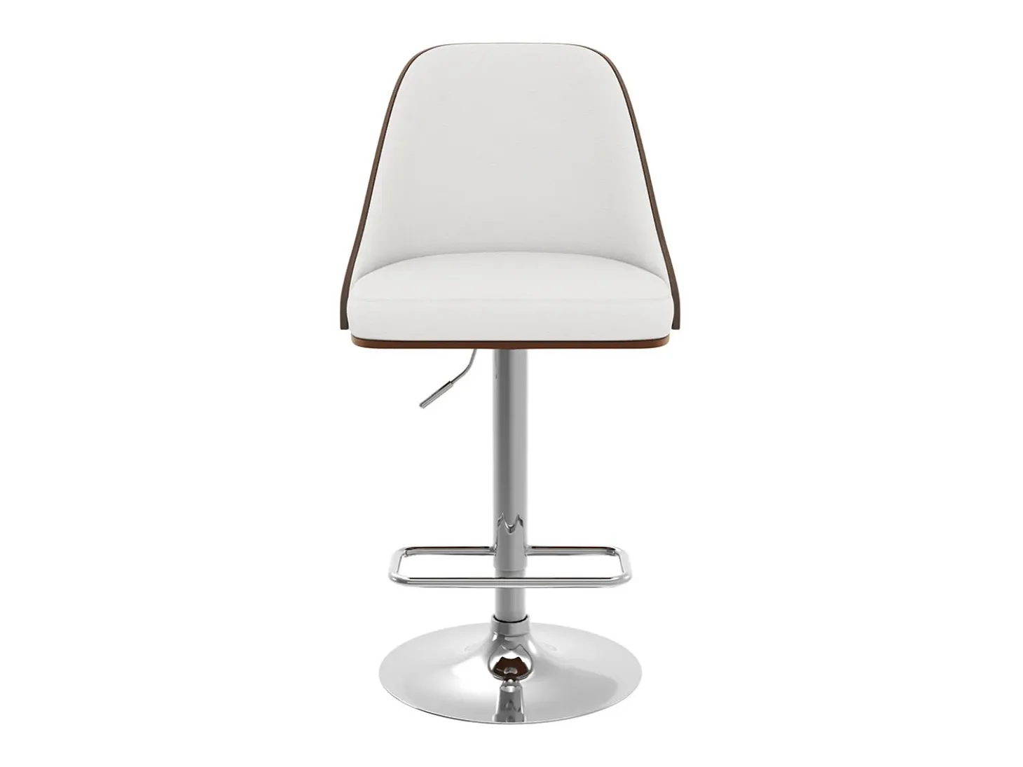 Silla de bar regulable en madera oscura y PU blanco 56/77 cm - Georges