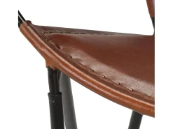 Silla de cuero auténtico marrón