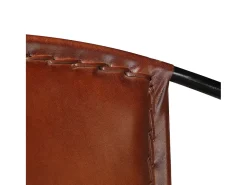 Silla de cuero auténtico marrón