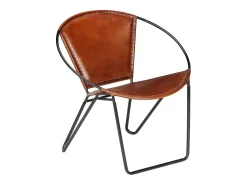 Silla de cuero auténtico marrón