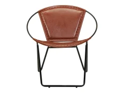 Silla de cuero auténtico marrón