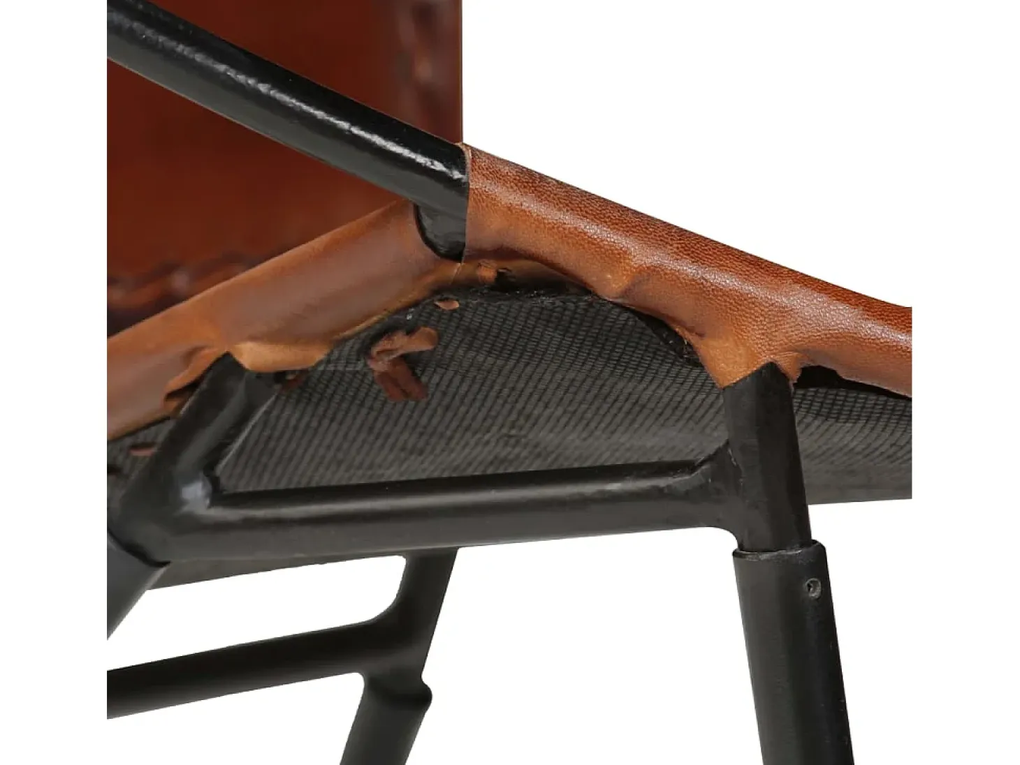 Silla de cuero auténtico marrón