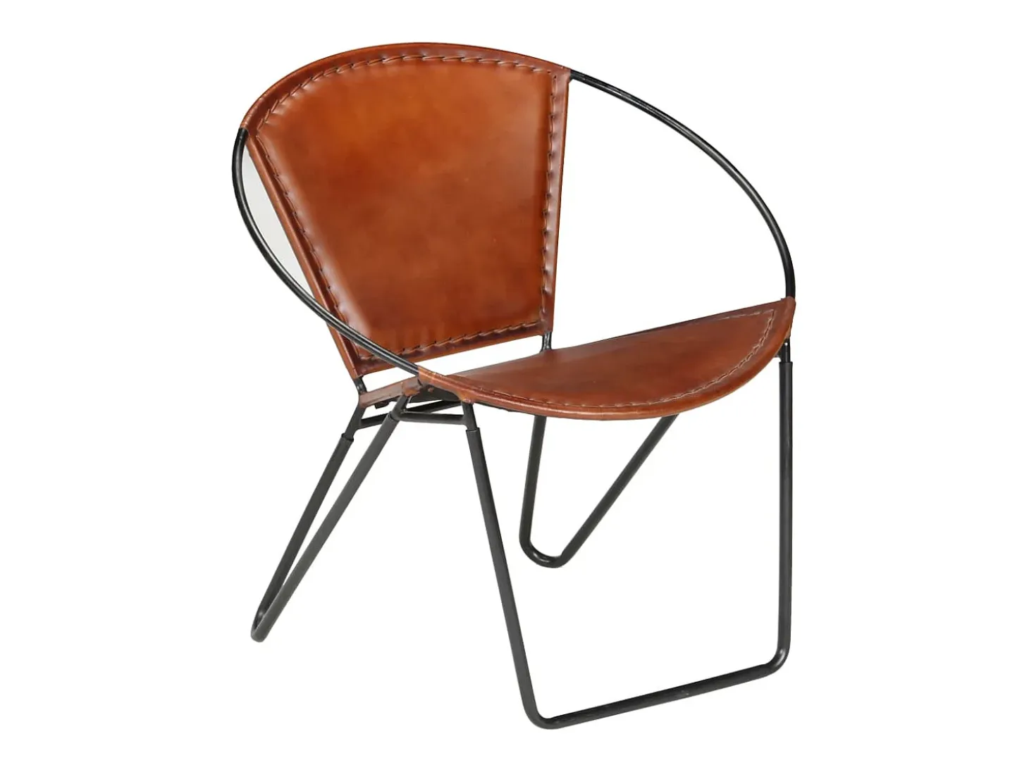 Silla de cuero auténtico marrón