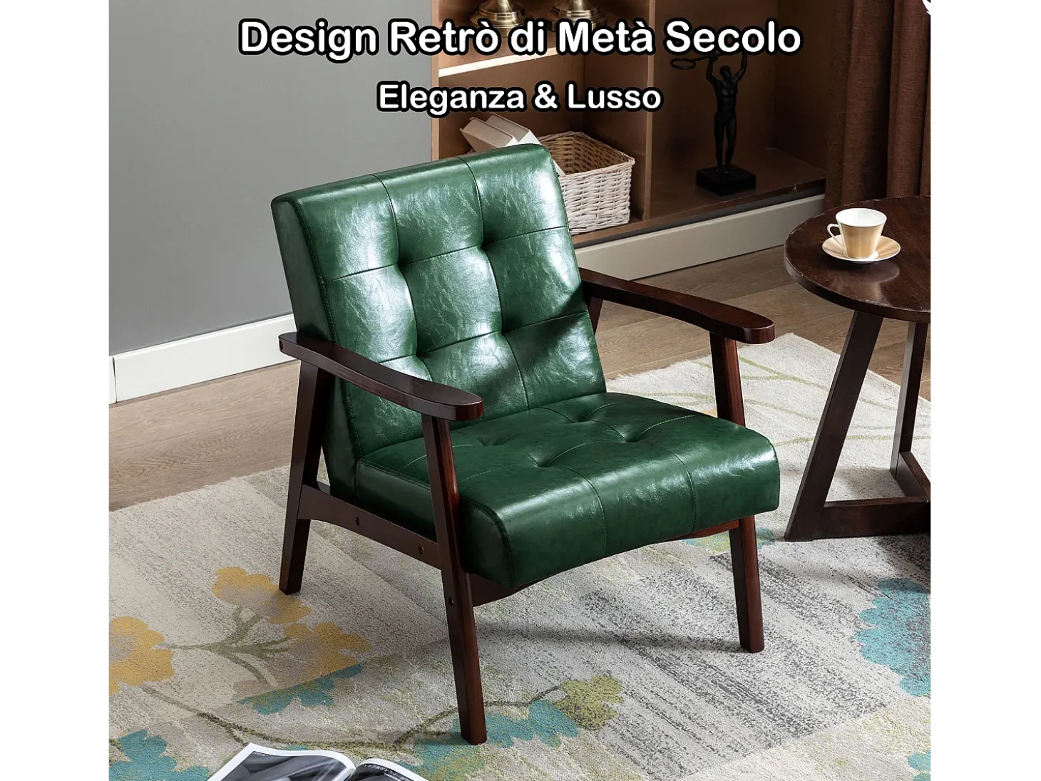 Silla de Madera con Brazos Fahlber - Sillón Relax para Interior/Exterior - Tapizado Beige Opcional