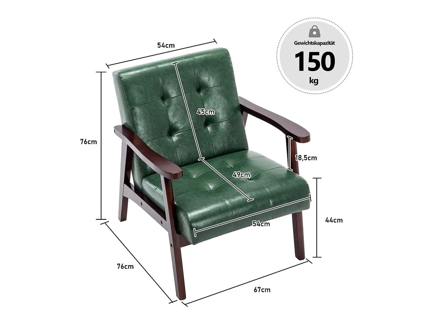 Silla de Madera con Brazos Fahlber - Sillón Relax para Interior/Exterior - Tapizado Beige Opcional