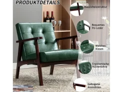 Silla de Madera con Brazos Fahlber - Sillón Relax para Interior/Exterior - Tapizado Beige Opcional