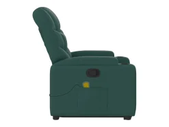 Silla de masaje reclinable de pie de tela verde oscura SHL2214