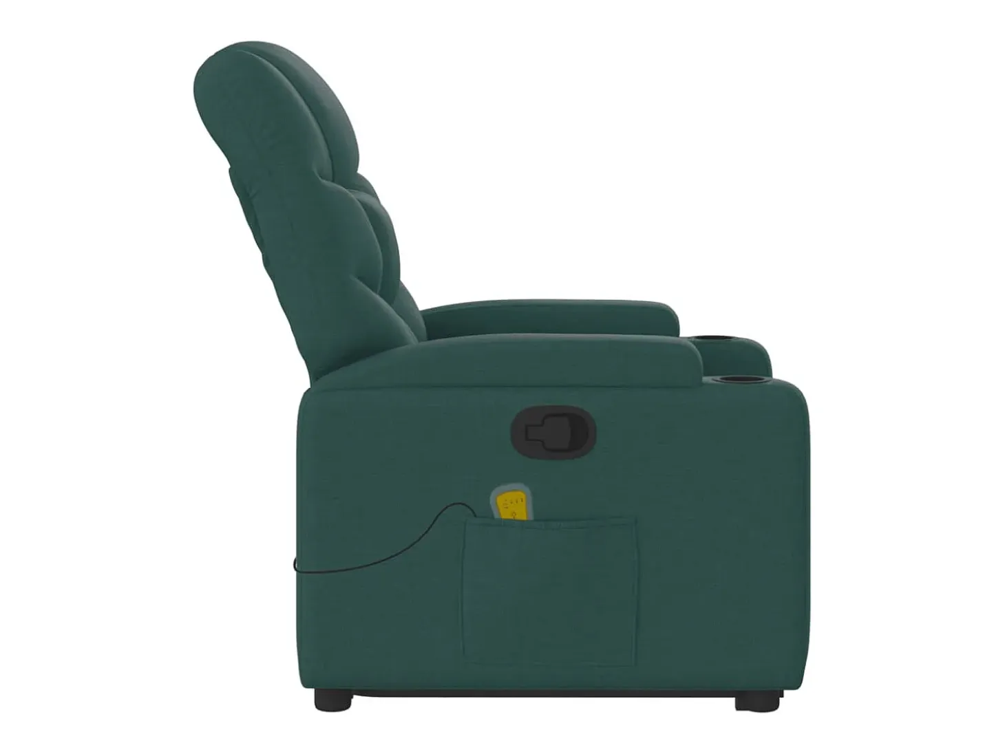 Silla de masaje reclinable de pie de tela verde oscura SHL2214