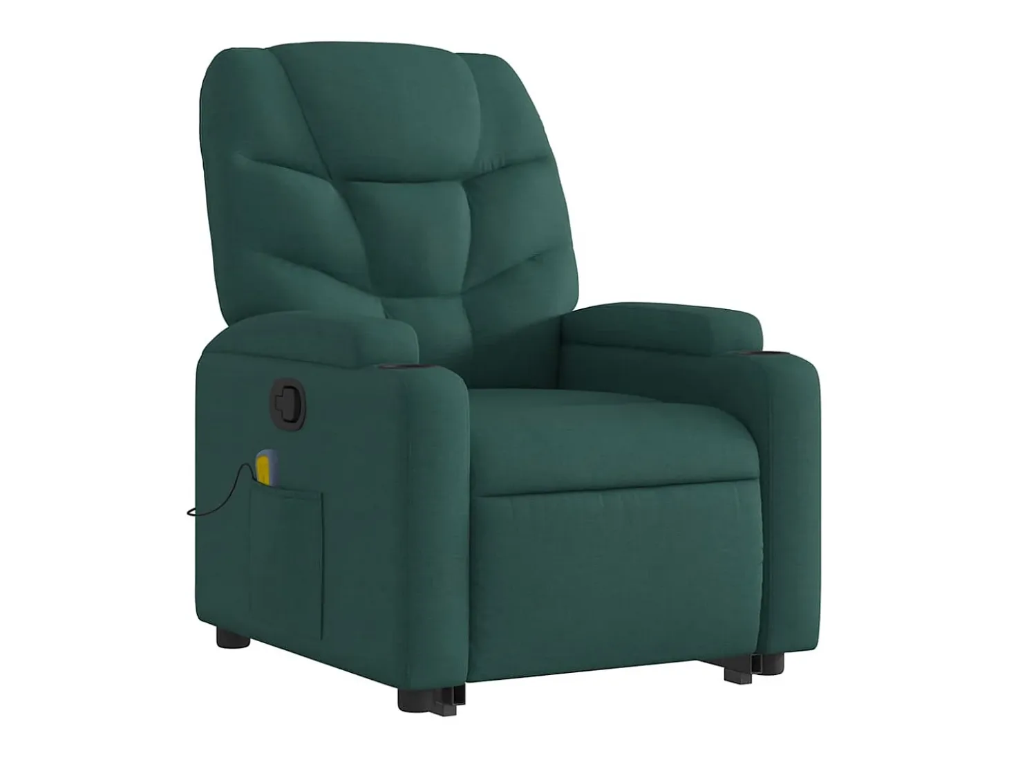 Silla de masaje reclinable de pie de tela verde oscura SHL2214