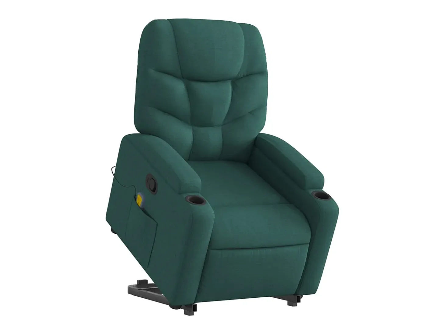 Silla de masaje reclinable de pie de tela verde oscura SHL2214