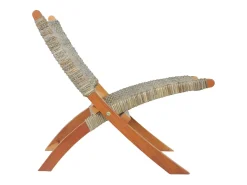 Silla de ratán kubu natural y madera maciza de caoba
