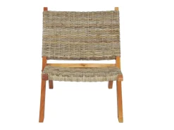 Silla de ratán kubu natural y madera maciza de caoba