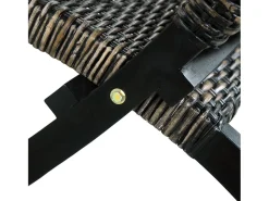 Silla de ratán kubu natural y madera maciza de caoba negro