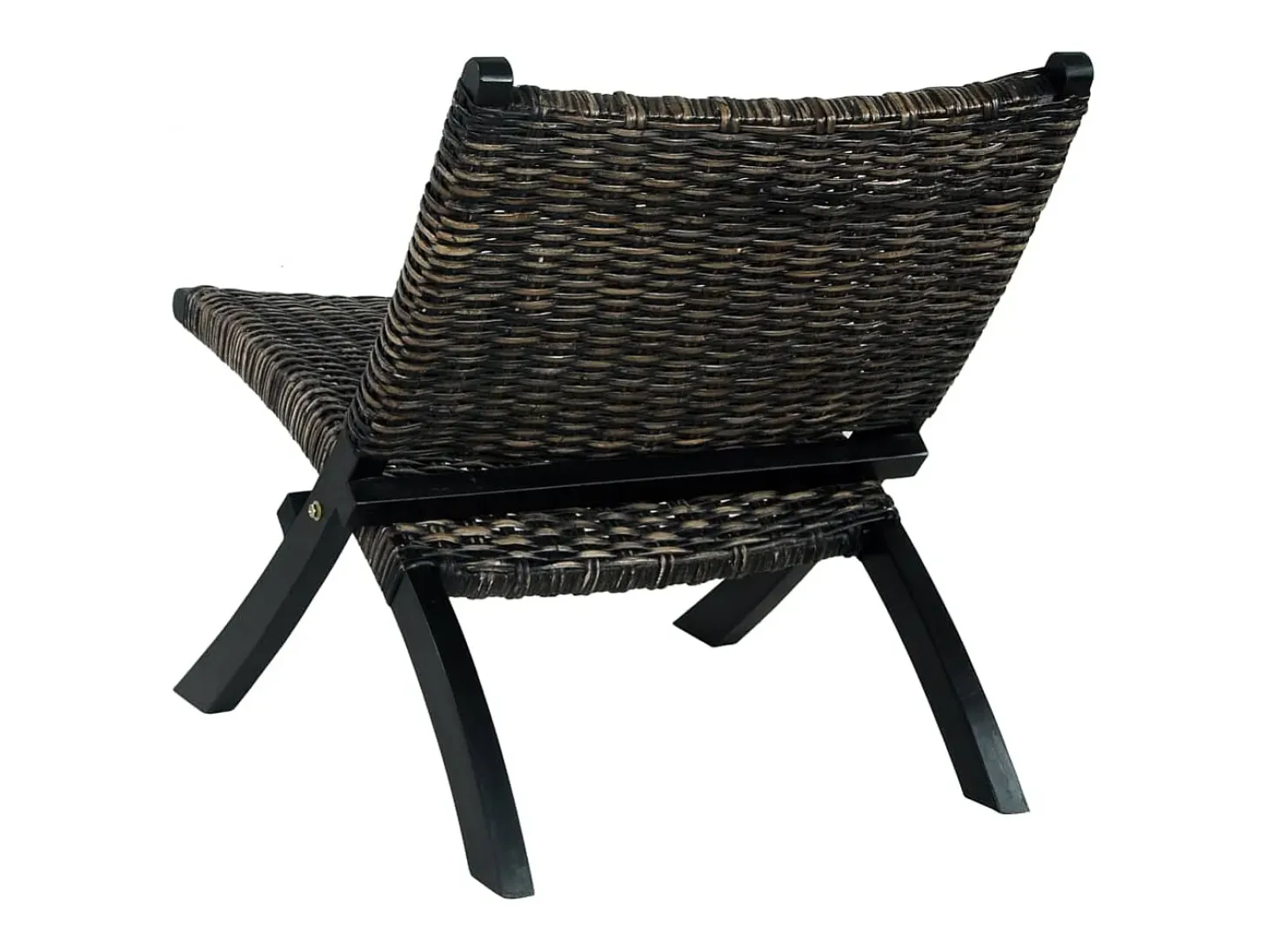 Silla de ratán kubu natural y madera maciza de caoba negro