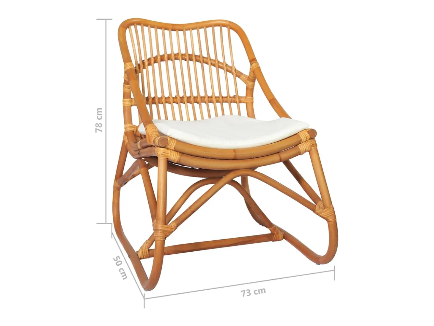 Silla de ratán lino marrón claro