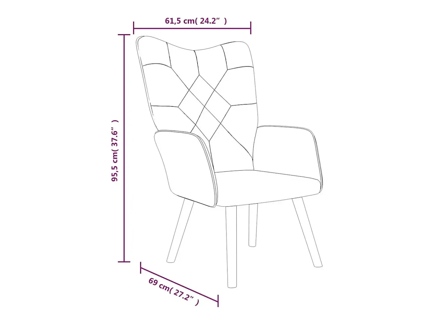 Silla de relajación | Sillón de relax con reposapiés tela patchwork SHL2844