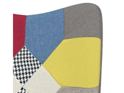 Silla de relajación | Sillón de relax con reposapiés tela patchwork SHL2844