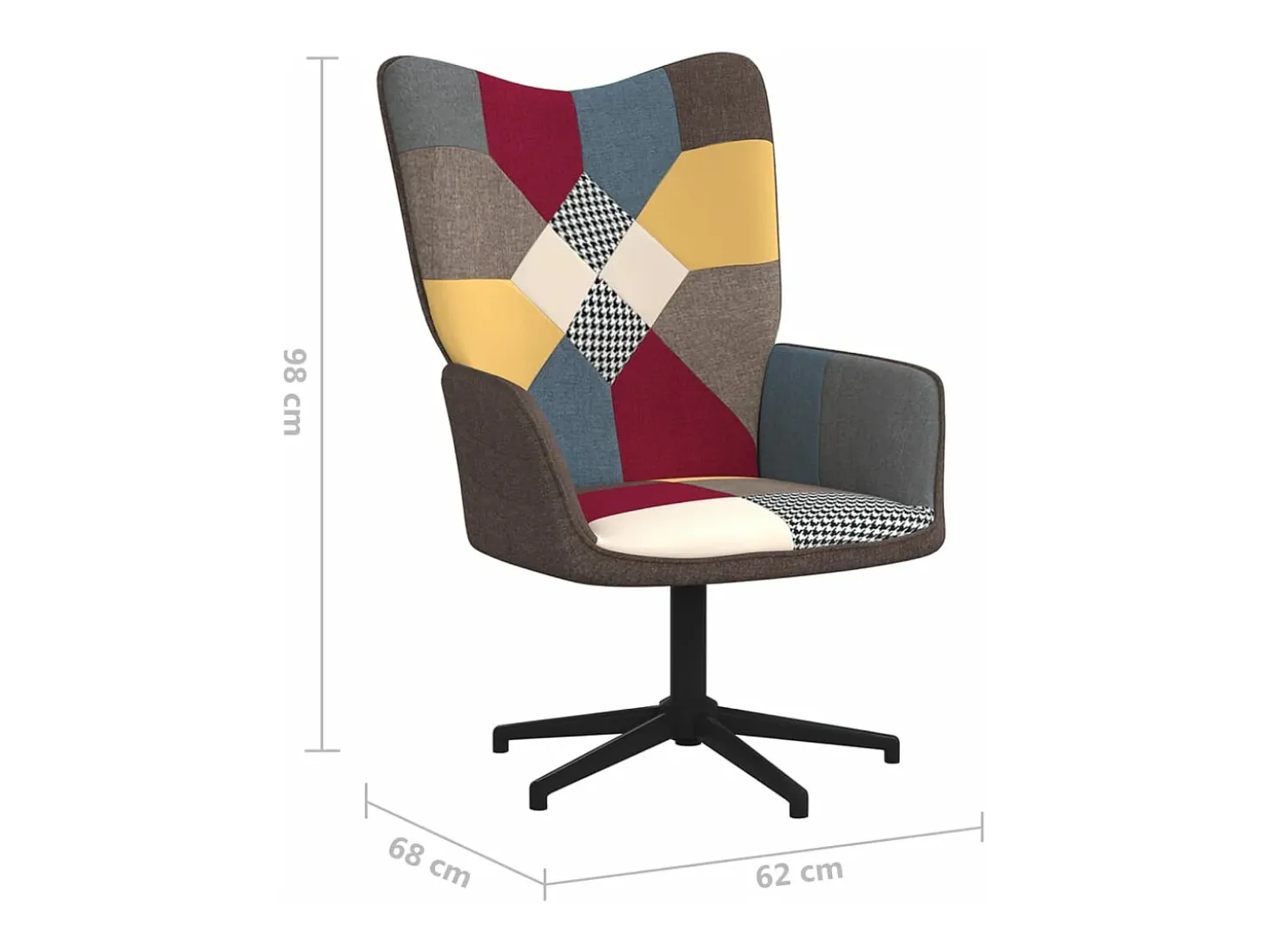 Silla de relajación con reposapiés tela patchwork