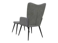 Silla de relajación con reposapiés de tela gris oscuro