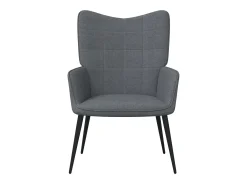 Silla de relajación con reposapiés de tela gris oscuro