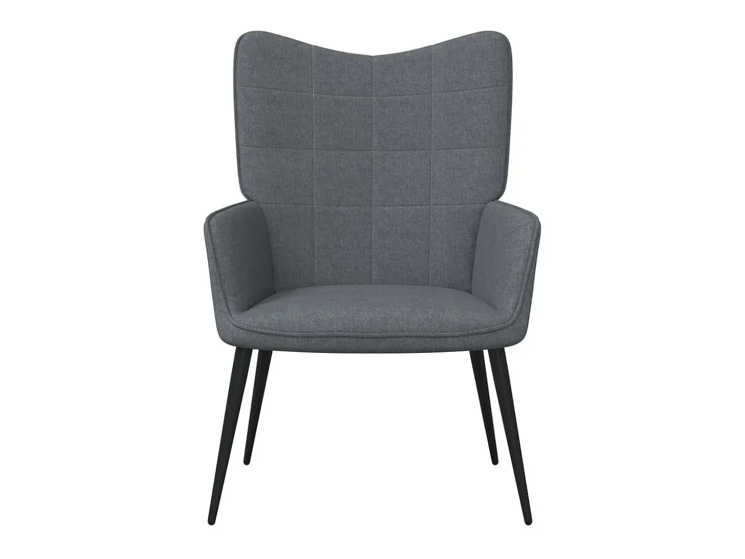 Silla de relajación con reposapiés de tela gris oscuro