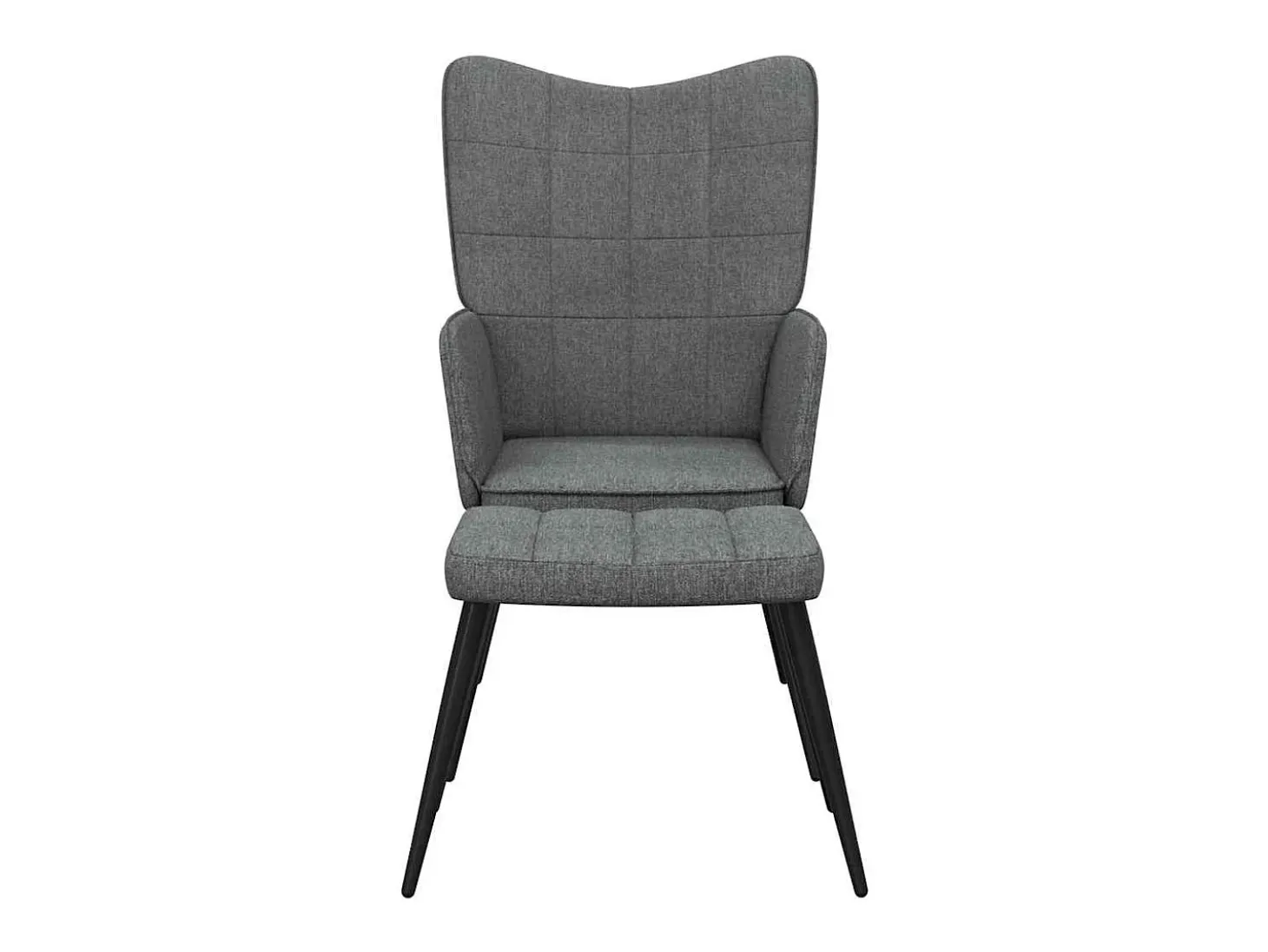 Silla de relajación con reposapiés de tela gris oscuro