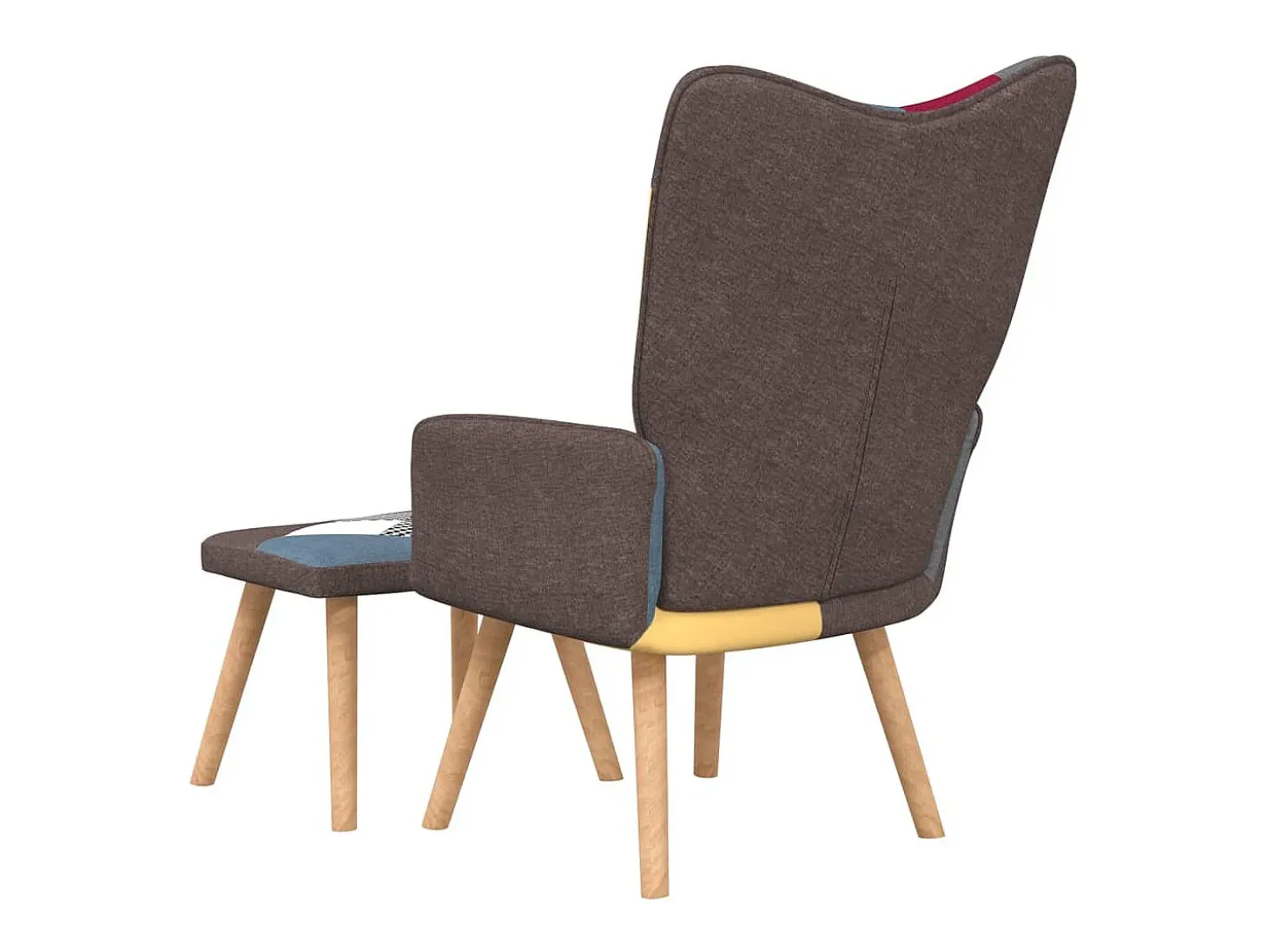 Silla de relajación con reposapiés tela patchwork