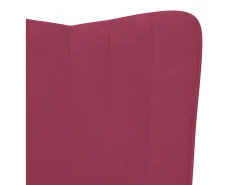 Silla de relajación con reposapiés terciopelo rojo tinto