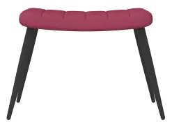 Silla de relajación con reposapiés terciopelo rojo tinto