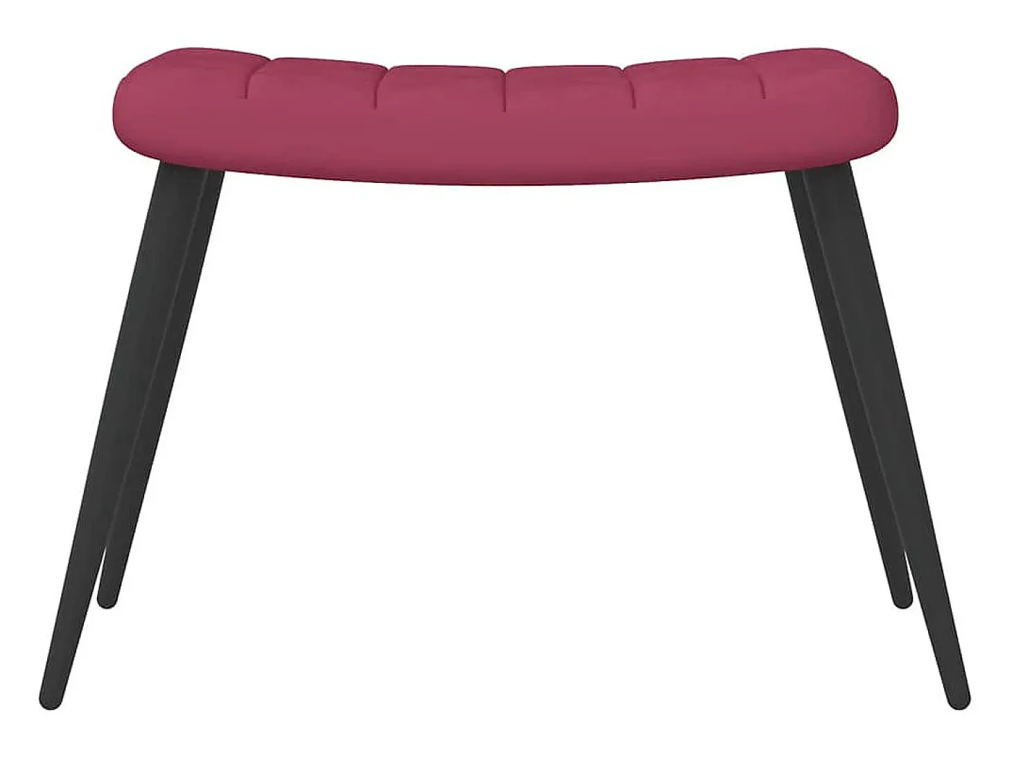 Silla de relajación con reposapiés terciopelo rojo tinto