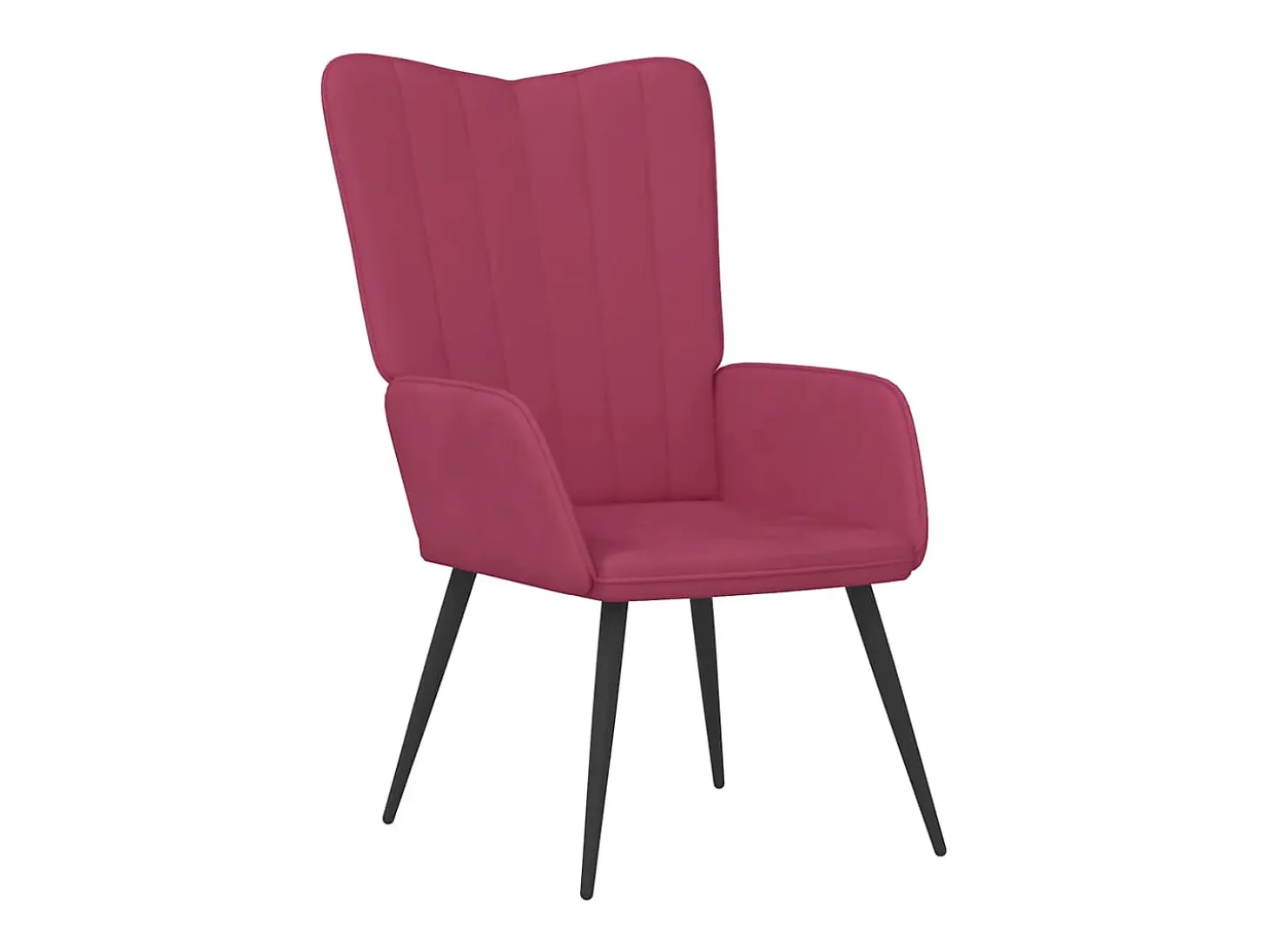 Silla de relajación con reposapiés terciopelo rojo tinto