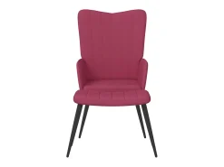Silla de relajación con reposapiés terciopelo rojo tinto