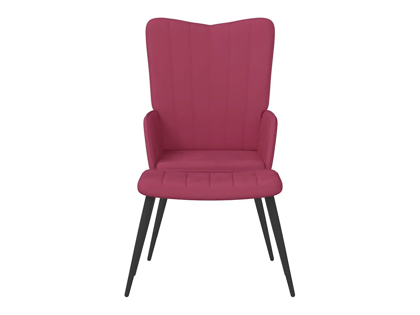 Silla de relajación con reposapiés terciopelo rojo tinto