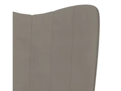 Silla de relajación con reposapiés terciopelo gris claro