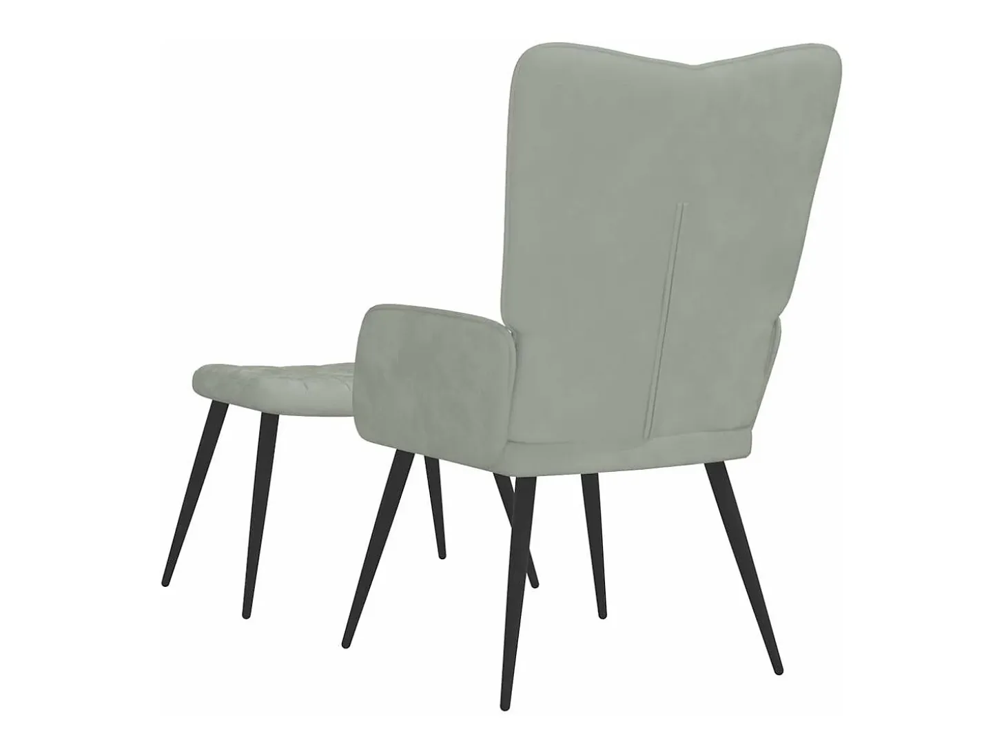 Silla de relajación con reposapiés terciopelo gris claro