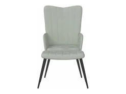 Silla de relajación con reposapiés terciopelo gris claro