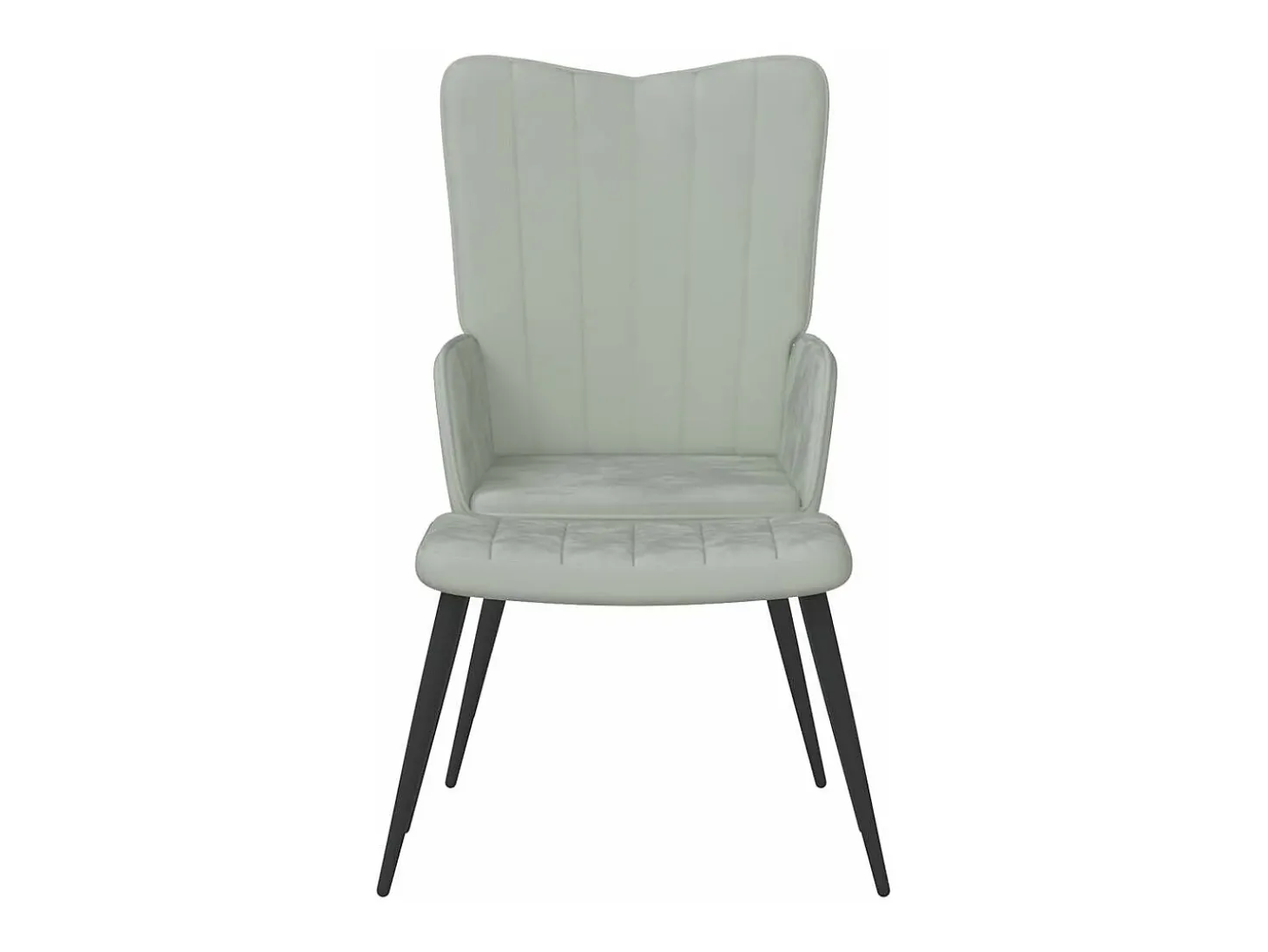 Silla de relajación con reposapiés terciopelo gris claro