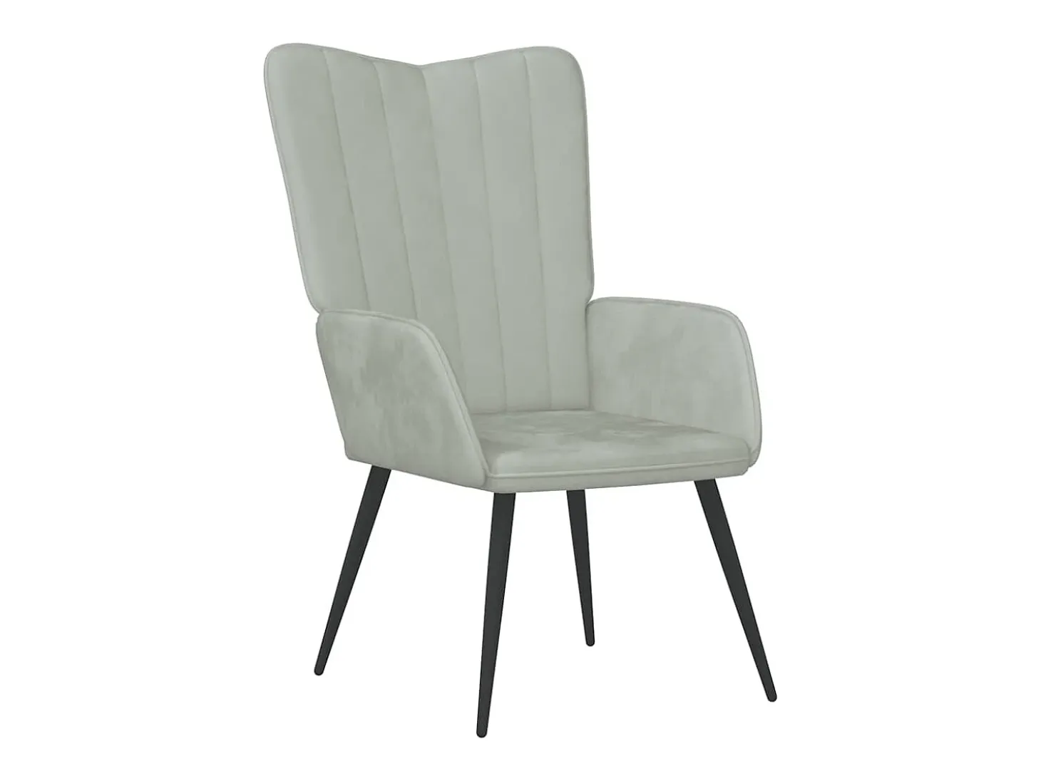 Silla de relajación con reposapiés terciopelo gris claro