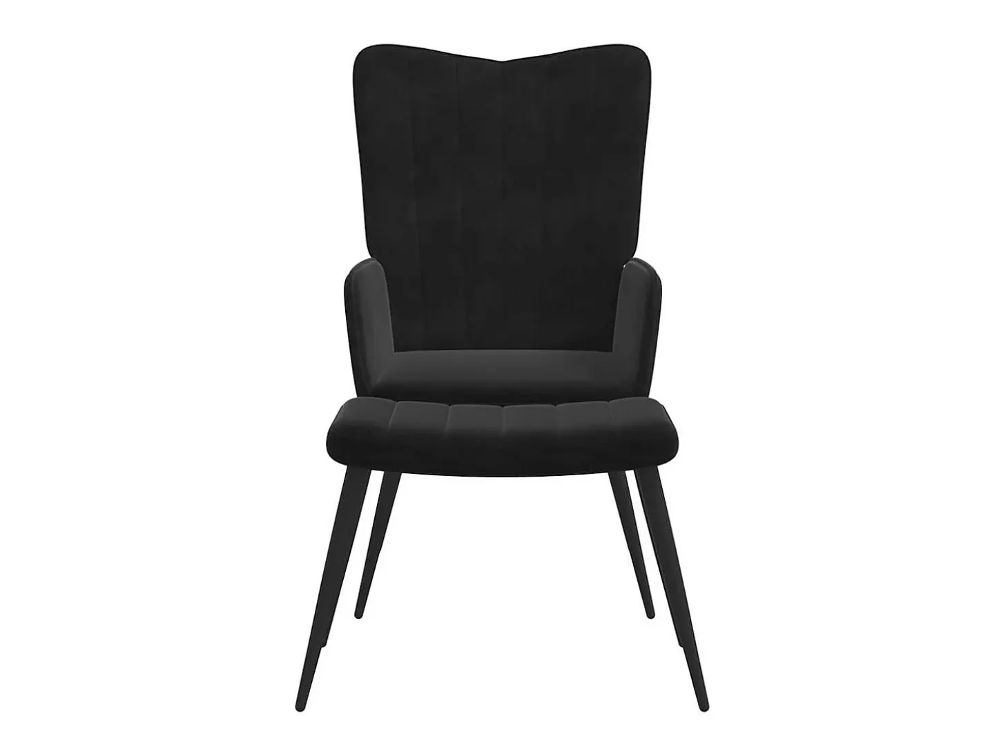 Silla de relajación con reposapiés terciopelo negro
