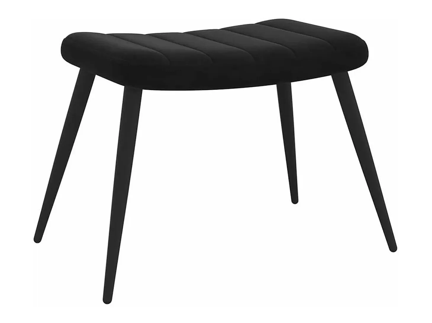Silla de relajación con reposapiés terciopelo negro