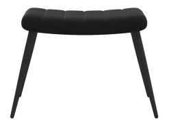 Silla de relajación con reposapiés terciopelo negro
