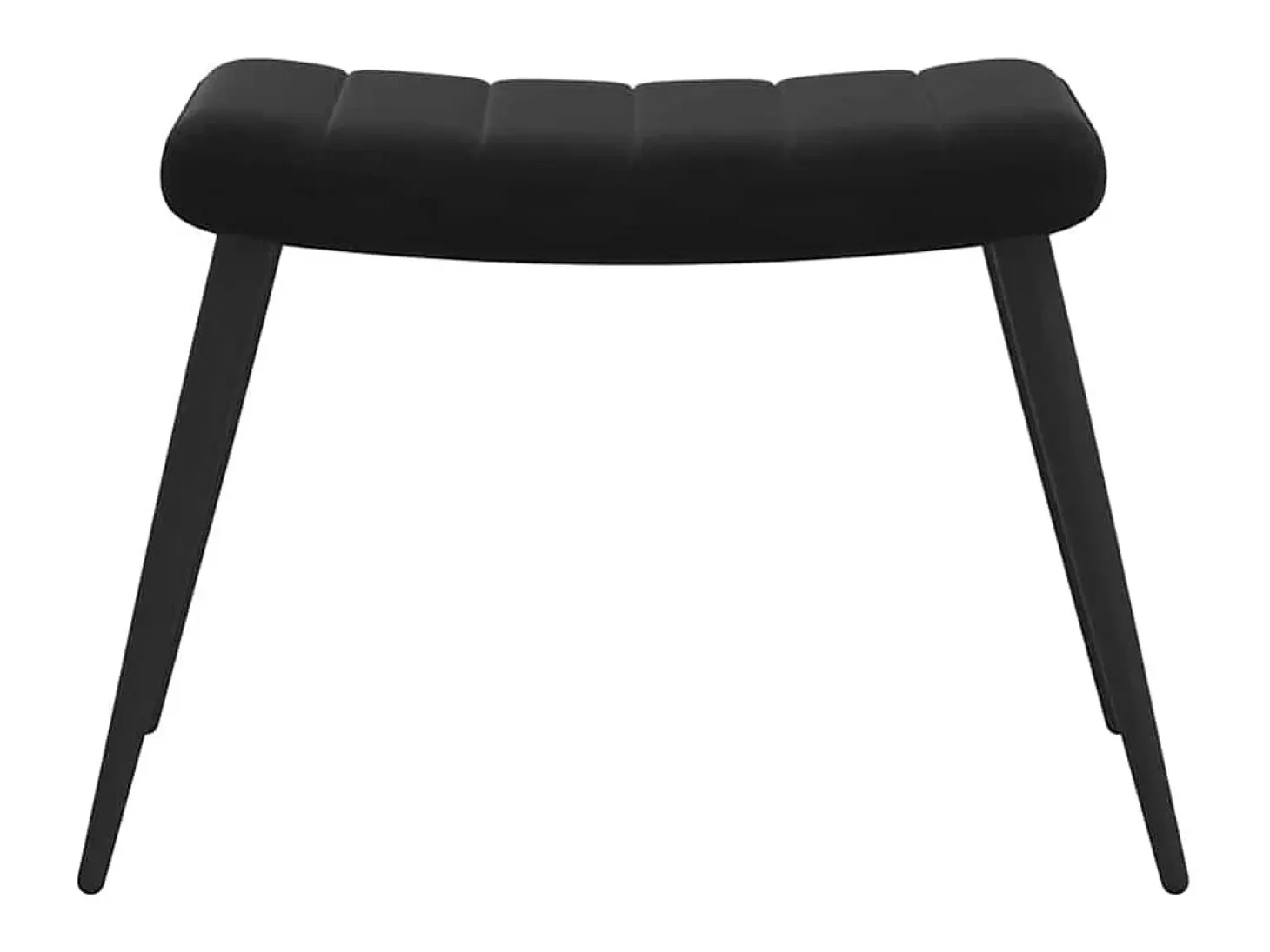 Silla de relajación con reposapiés terciopelo negro