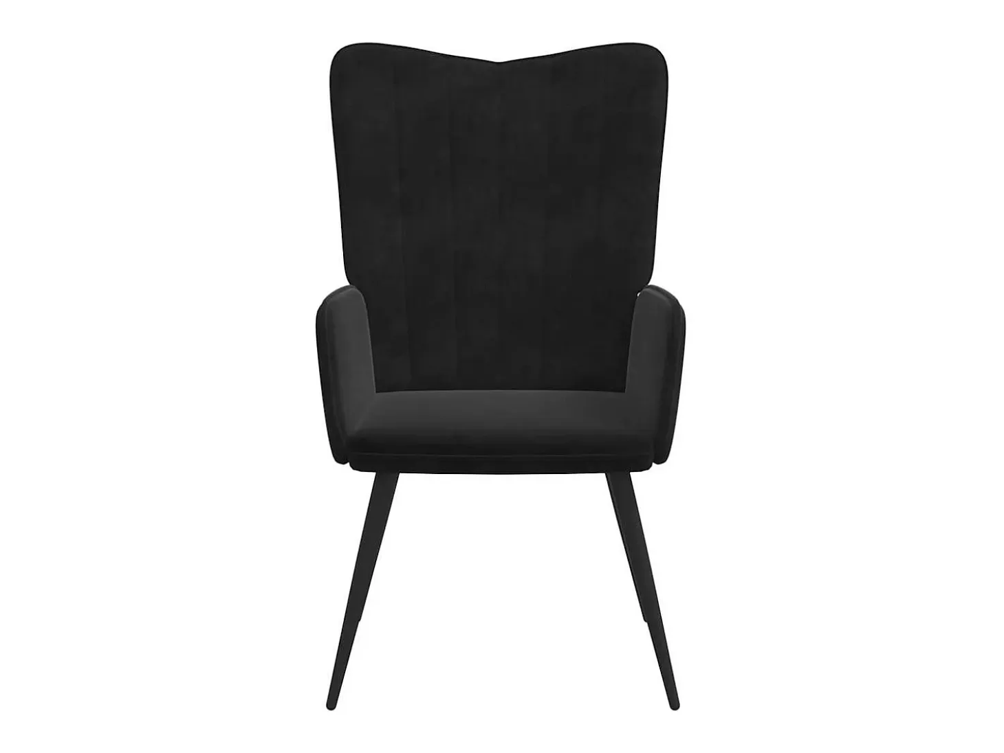 Silla de relajación con reposapiés terciopelo negro