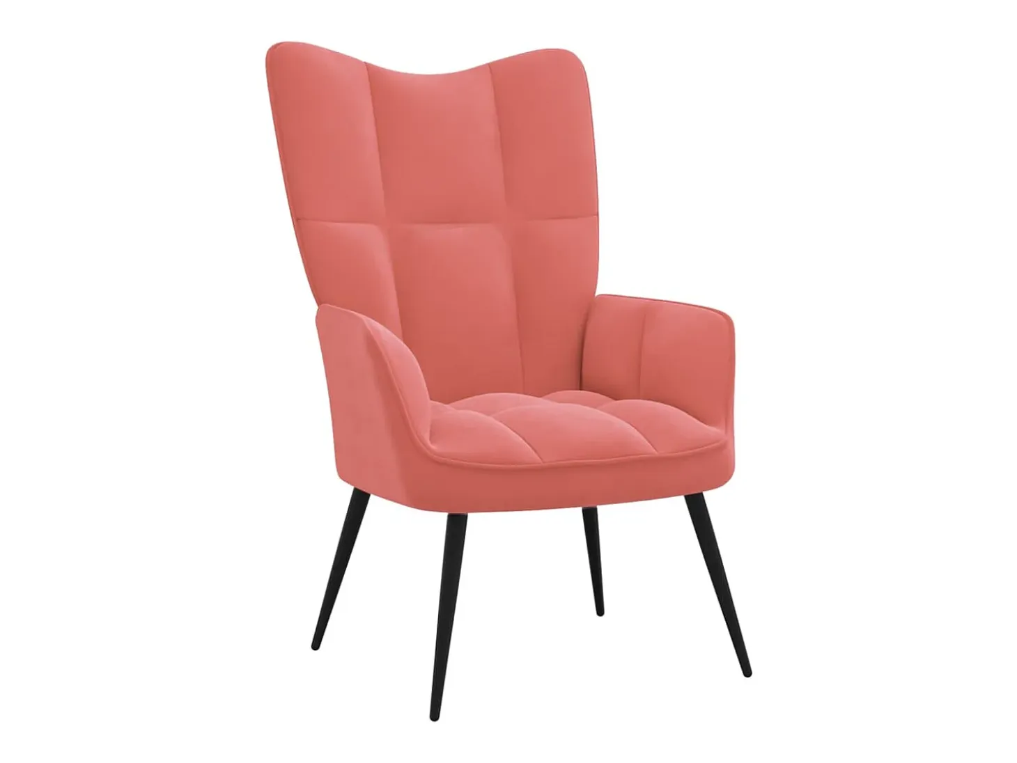 Silla de relajación con reposapiés terciopelo rosa
