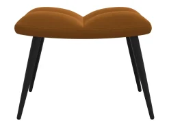 Silla de relajación con reposapiés terciopelo marrón