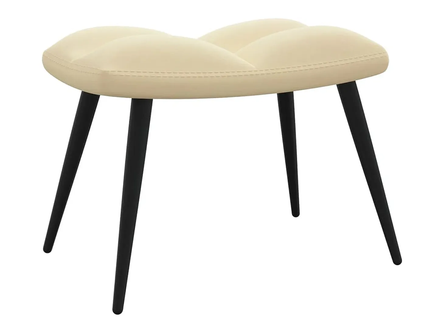 Silla de relajación con reposapiés terciopelo blanco crema