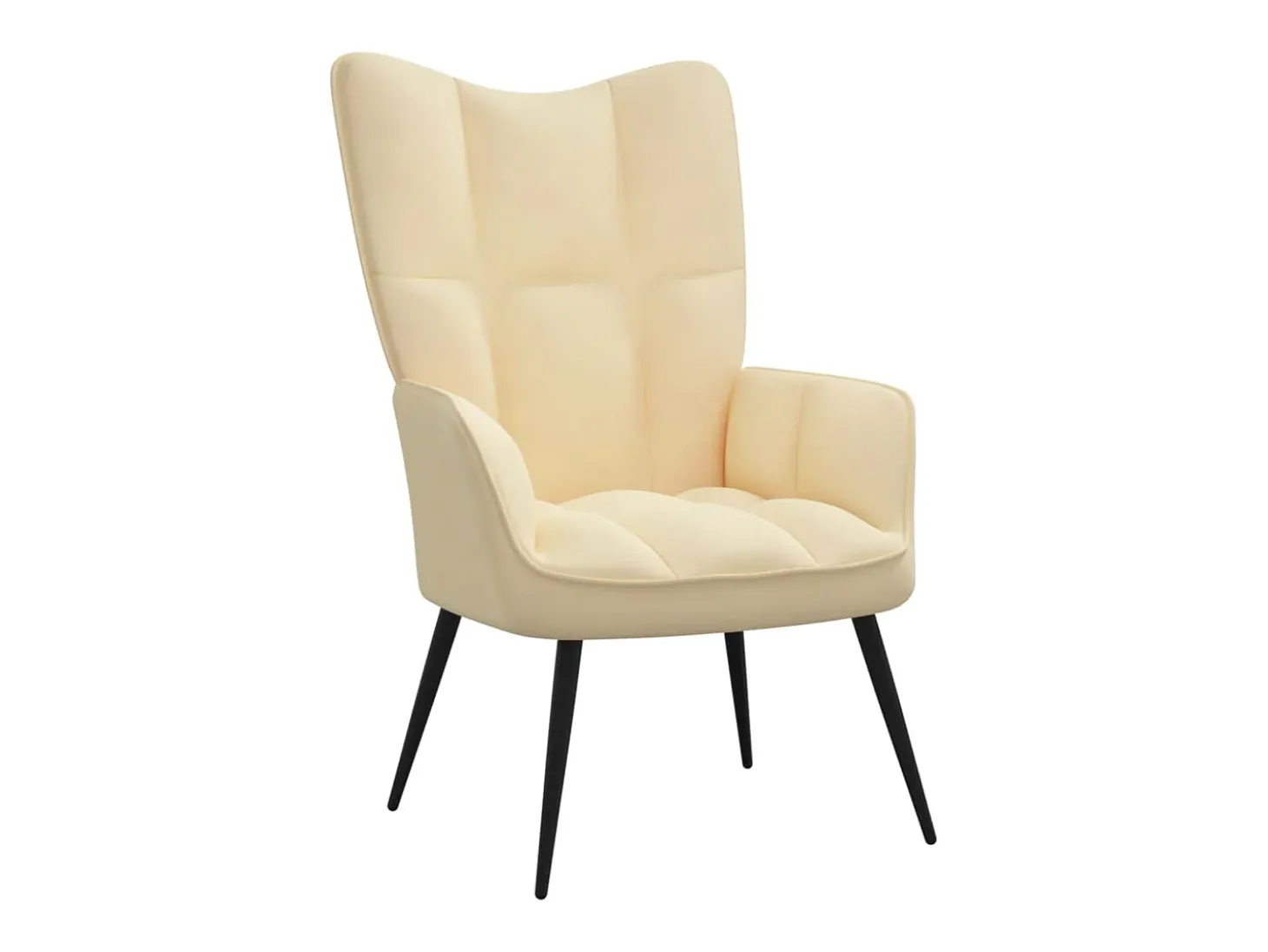 Silla de relajación con reposapiés terciopelo blanco crema